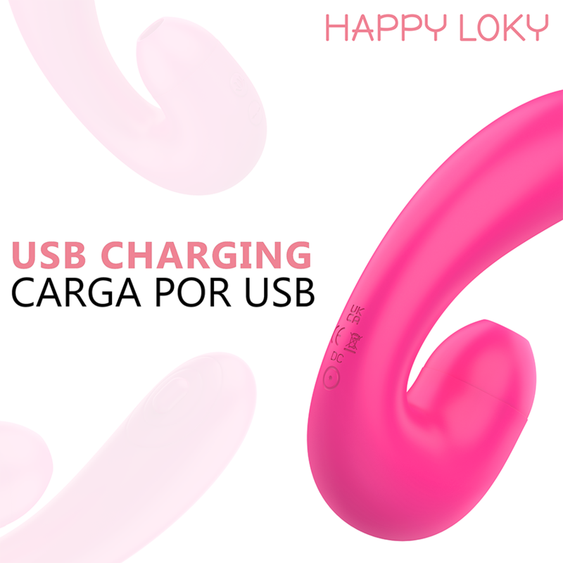 HAPPY LOKY - PASCAL STIMULATEUR DE POINT G À DOUBLE SUCCION ET PULSATION ROSE