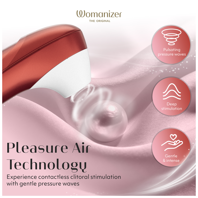 WOMANIZER - STIMULATEUR CLITORIAL PRO À SUCCION 11 NIVEAUX D'INTENSITÉ ROUGE BORDEAUX