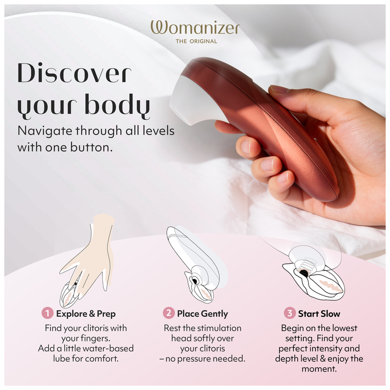 WOMANIZER - STIMULATEUR CLITORIAL PRO À SUCCION 11 NIVEAUX D'INTENSITÉ ROUGE BORDEAUX