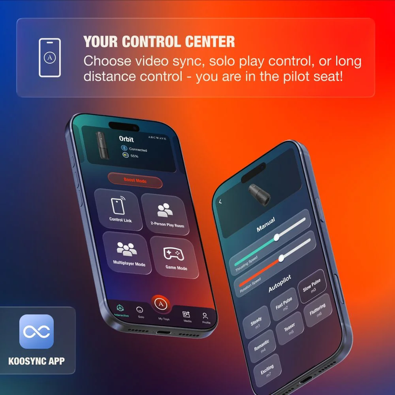 ARCWAVE - ORBIT MASTURBATEUR MASCULIN ROTATIF À 360° AVEC CONTRÔLE PAR APPLICATION NOIR