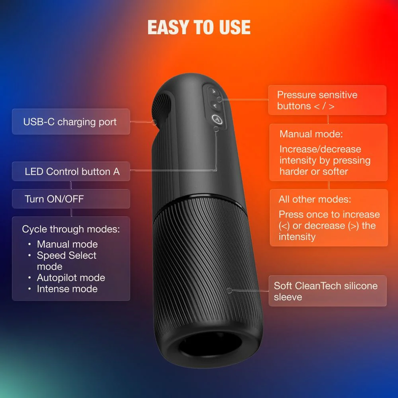 ARCWAVE - ORBIT MASTURBATEUR MASCULIN ROTATIF À 360° AVEC CONTRÔLE PAR APPLICATION NOIR