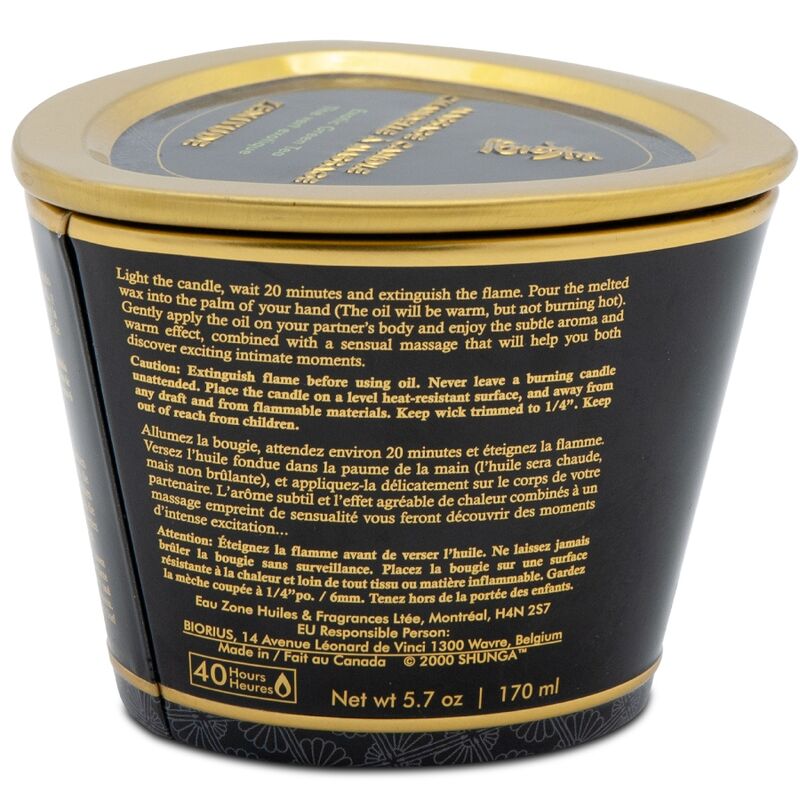 SHUNGA - MASSAGE CANDLE BOUGIE DE MASSAGE À L'HUILE CHAUDE FLEUR DE CERISIER 170 ML