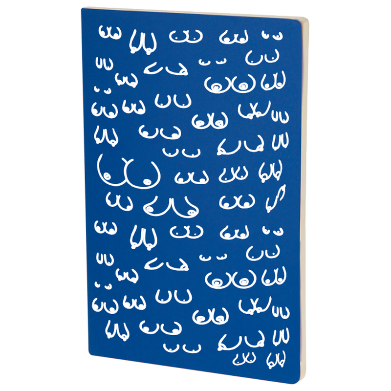 Carnet Bleu Motif Seins 14x21 - Diablo Picante