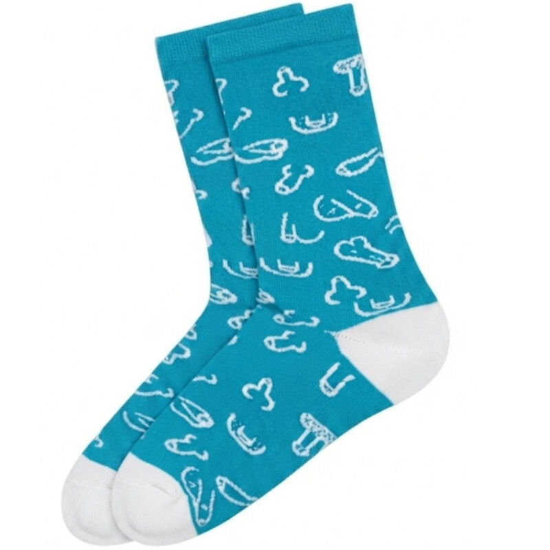 Chaussettes Bleues Motif Pénis Pointures 41-45 - Diablo Picante
