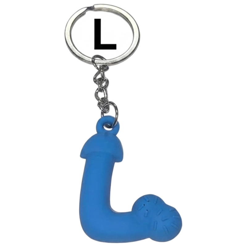 Porte-Clés Pénis Bleu Parfumé à la Vanille Lettre L - Diablo Picante