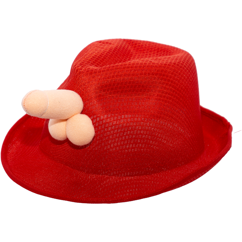 DIABLO PICANTE - CHAPEAU ROUGE À MOTIFS PÉNIS