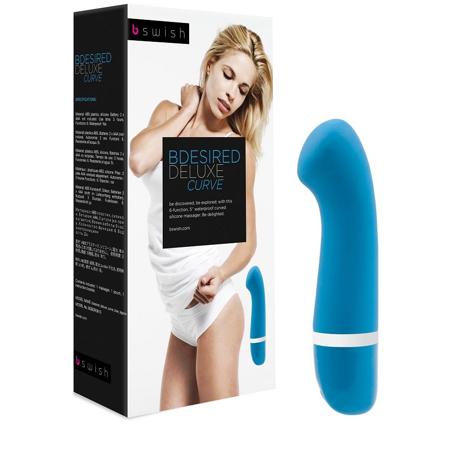 B Swish - Mini Vibro Bdesired Deluxe Incurvé - Bleu