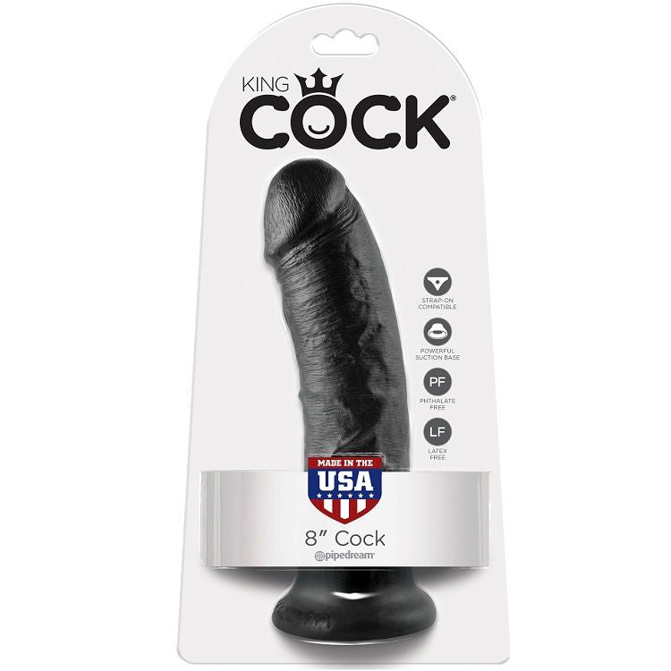 Gode Réaliste King Cock 8 Pouces Noir 20,3cm - Pipedream