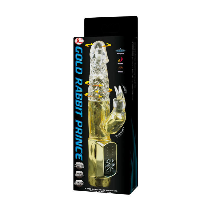 Baile - Vibro rabbit avec billes rotatives Gold Prince - Or
