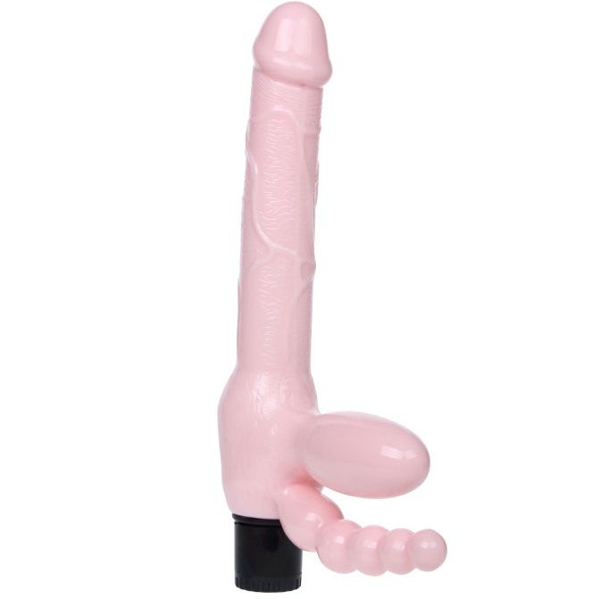 Baile - Gode ceinture sans Harnais avec Stimulateur Anal - 25,4 cm