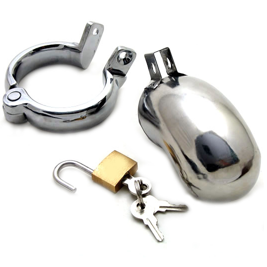 Metal Hard – Cage de chasteté pénis en acier avec anneau pour testicules