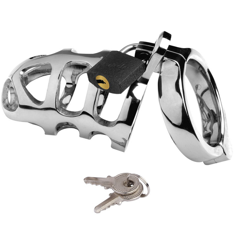 Metal Hard – Cage de chasteté Pénis en acier avec cadenas