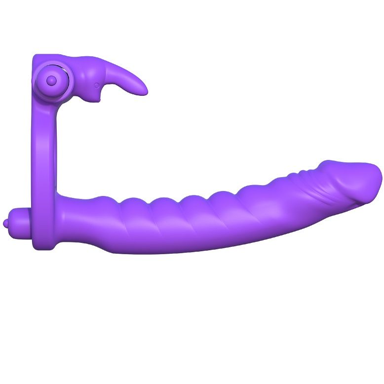 Anneau Vibrant Double Pénétration Silicone Rabbit - Fantasy
