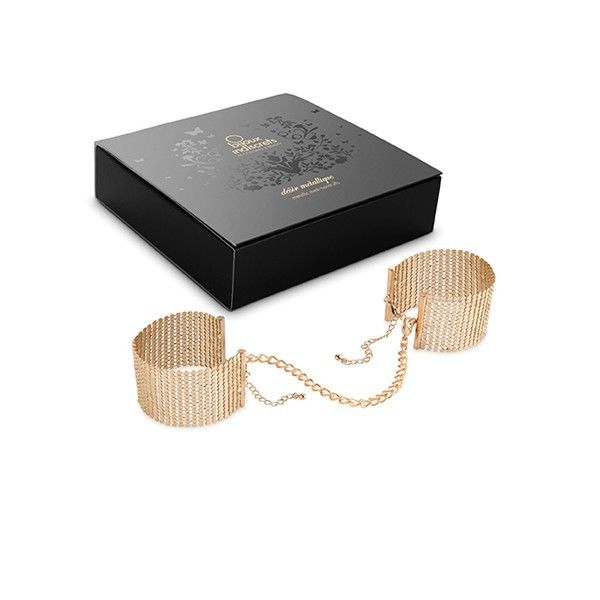 Bijoux Indiscrets - Menottes en Mailles Métalliques Désir Métallique - Or