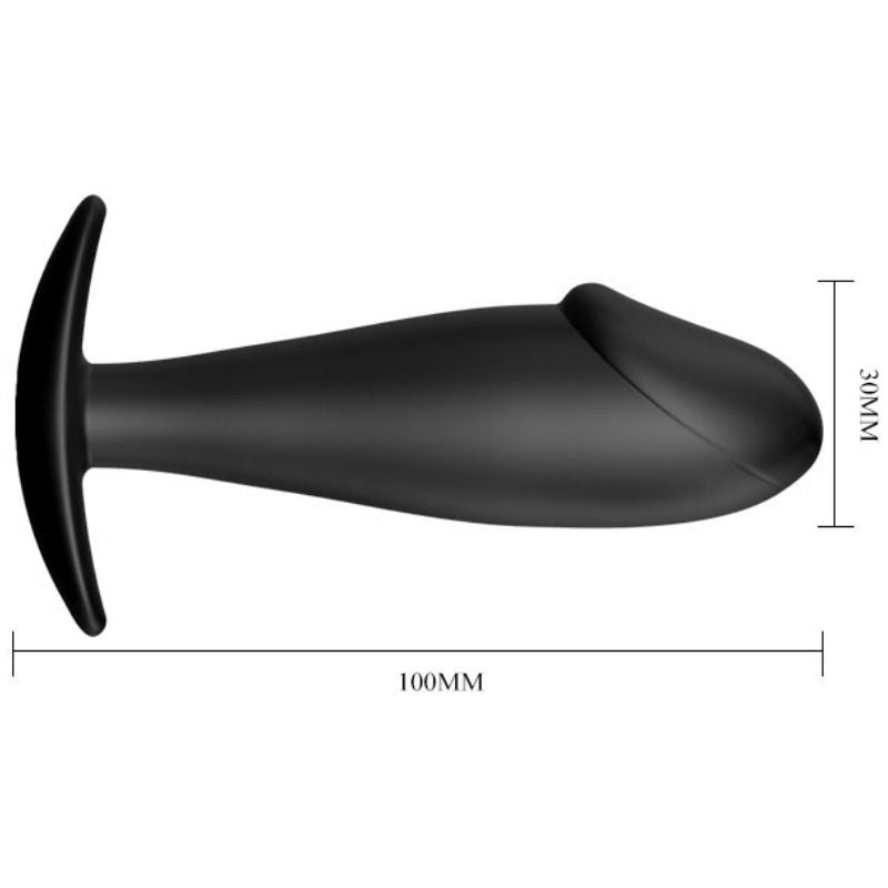 Plug Anal Pretty Love Pénis Silicone 10 cm Noir - Pretty Love