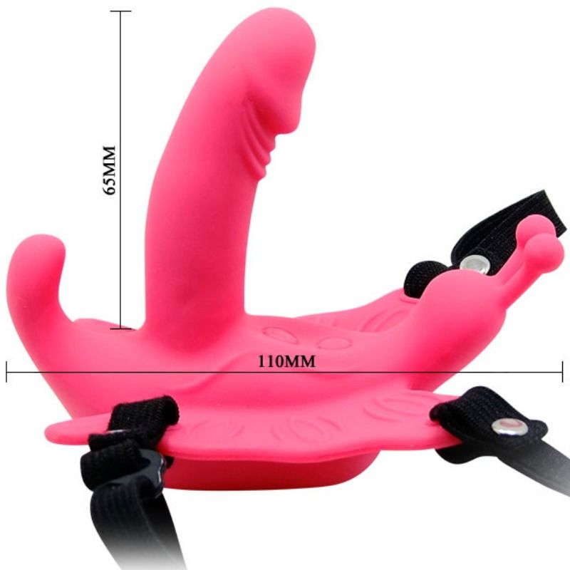 Baile - Harnais avec Mini Gode Vibrant en Forme de Papillon pour Femme