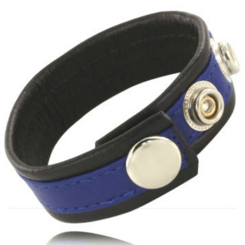 Anneau pénien réglable Leather Body bleu-noir - Metal Hard - LEATHER BODY