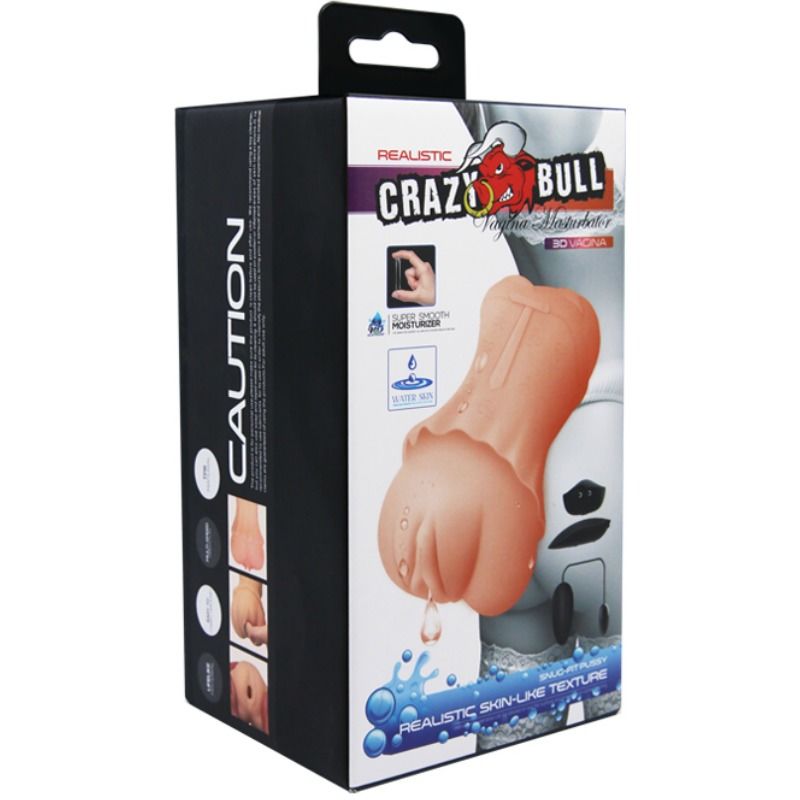 Masturbateur Crazy Bull Vagin Peau d'Eau avec Balle Vibrante