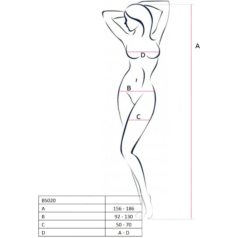 Bodystocking Résille BS020 Noir Taille Unique - Passion