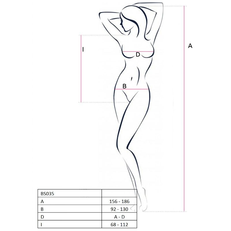 Bodystocking Résille Passion BS035 Blanc Taille Unique - Passion
