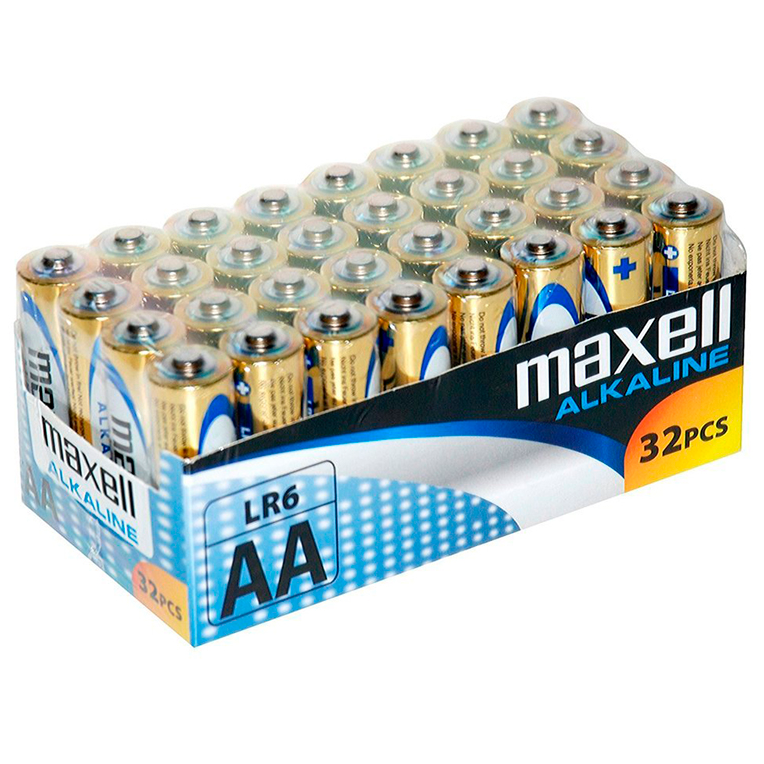 Piles Alcalines AA LR6 Pack de 32 Unités - Maxell - MAXELL