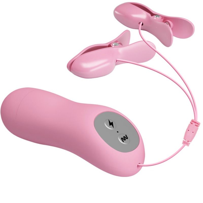 Baile - Pince Tétons avec électrostimulation Romantic Wave - Rose