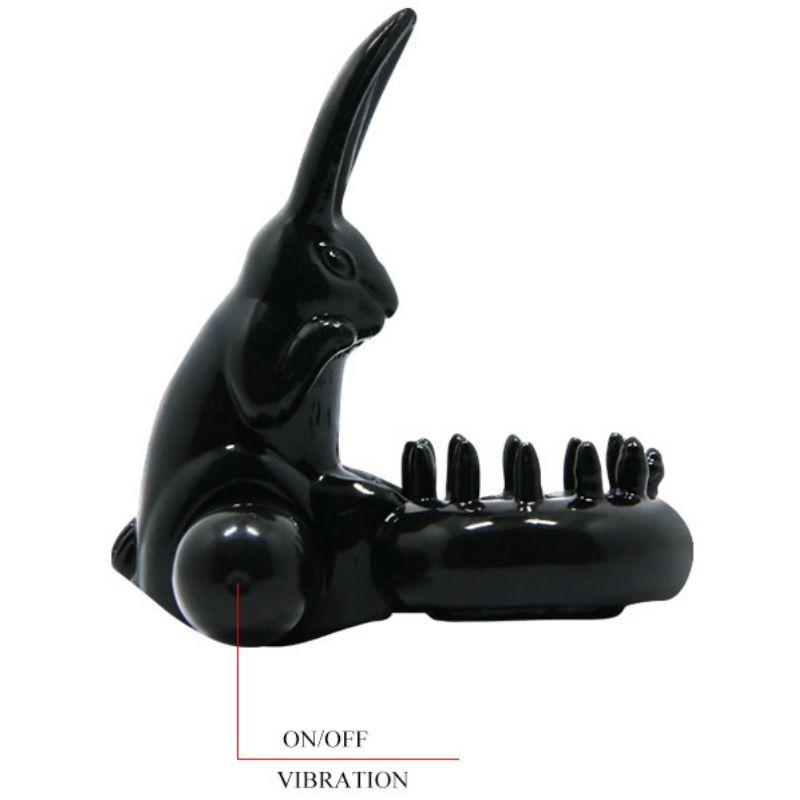 Baile - Anneau Pénien Vibrant en Forme de Lapin Sweet Ring - Noir
