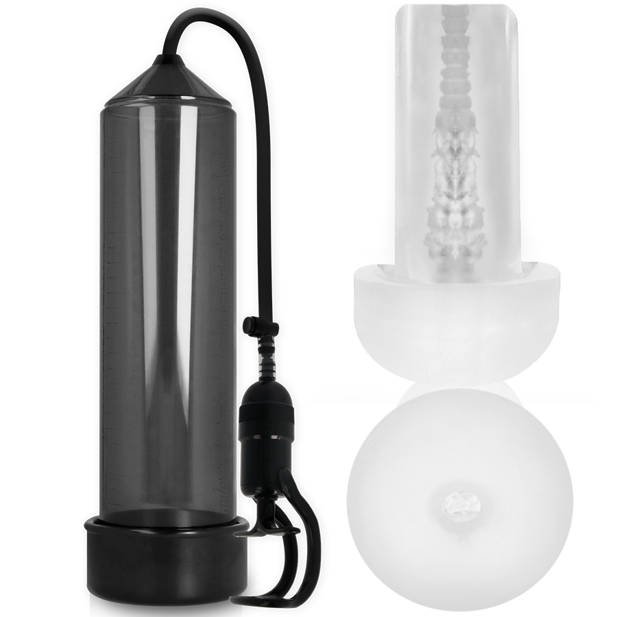Pompe à pénis RX5 avec masturbateur noir - Pump Addicted - PUMP ADDICTED