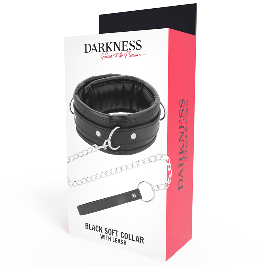 Collier BDSM avec laisse chaîne en cuir - Darkness - Darkness