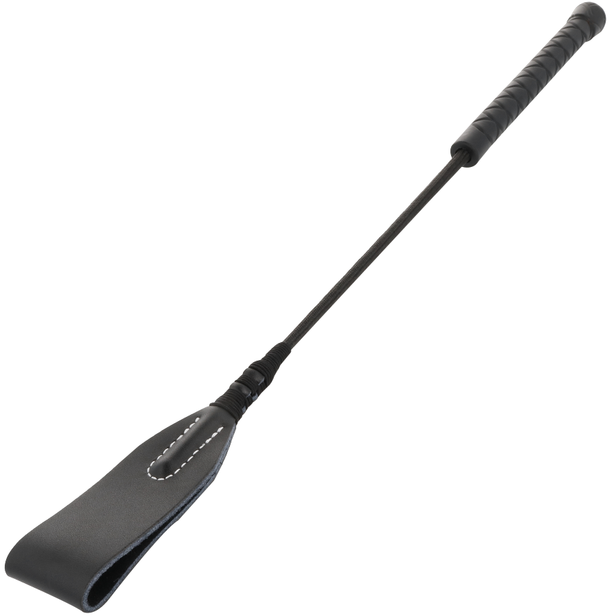Darkness - Cravache BDSM en Cuir Noir - 45 cm