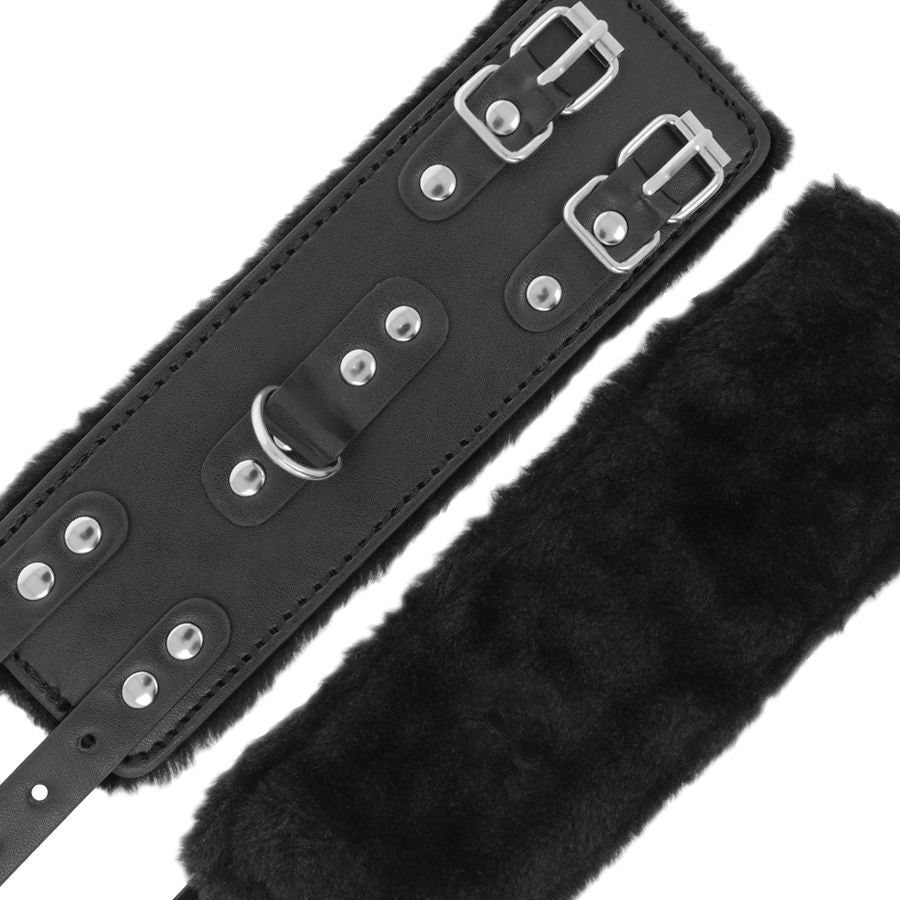 Darkness – Menottes Sexy en Simili-Cuir Noir avec Doublure
