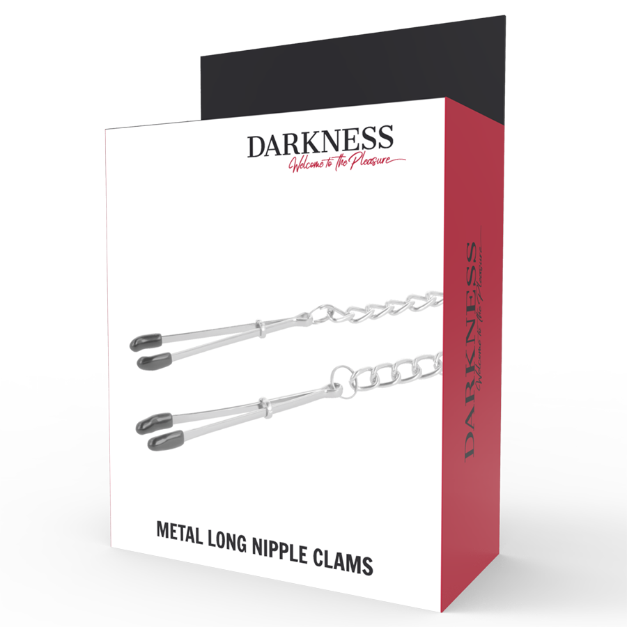 Darkness – Pincettes à tétons avec chaîne métal