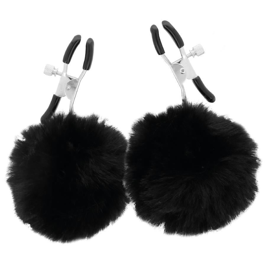Darkness – Pinces à Seins réglable avec Pompom Noir