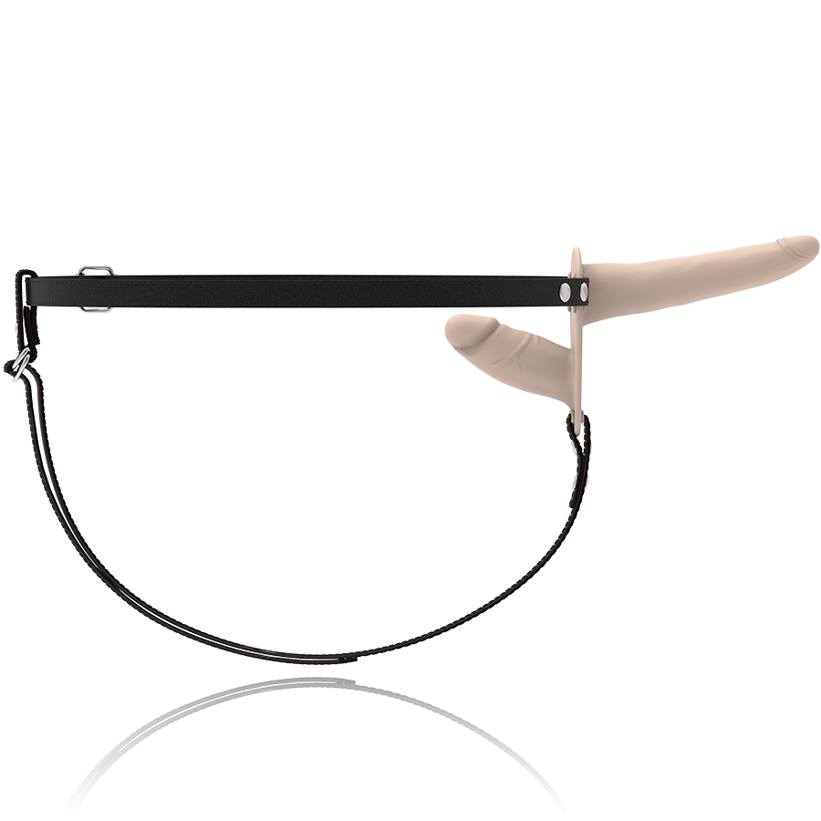 Fetish Submissive - Gode Ceinture Double Pénétration Beige / 15 cm