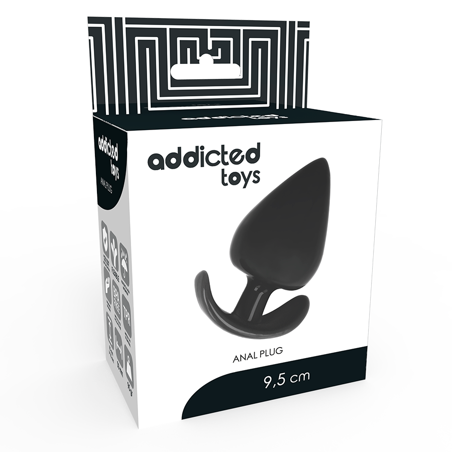Plug Anal Flexible Noir 9,5 cm - Addicted Toys