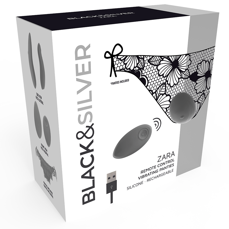 Stimulateur Télécommandé Zara avec Culotte - Black&Silver