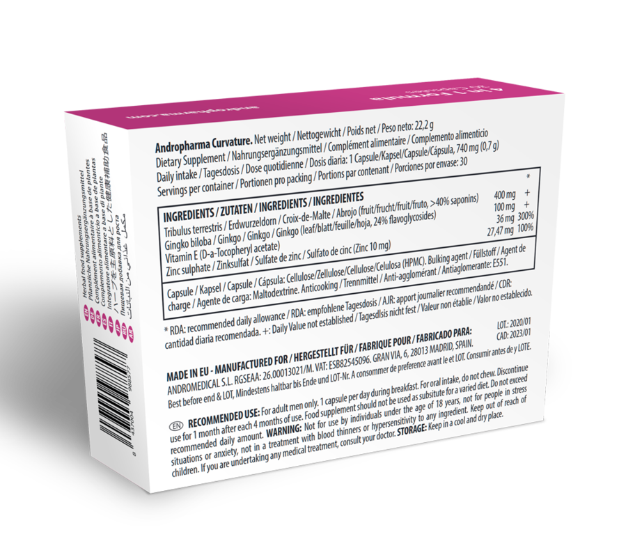 Andropharma - Complément Alimentaire Traitement Courbure Lapeyronie