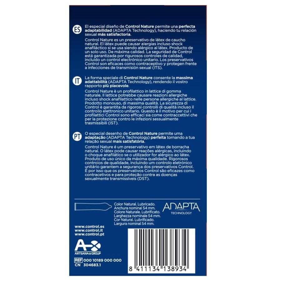 Préservatifs Control Adapta Nature 24 unités - Control - CONTROL CONDOMS