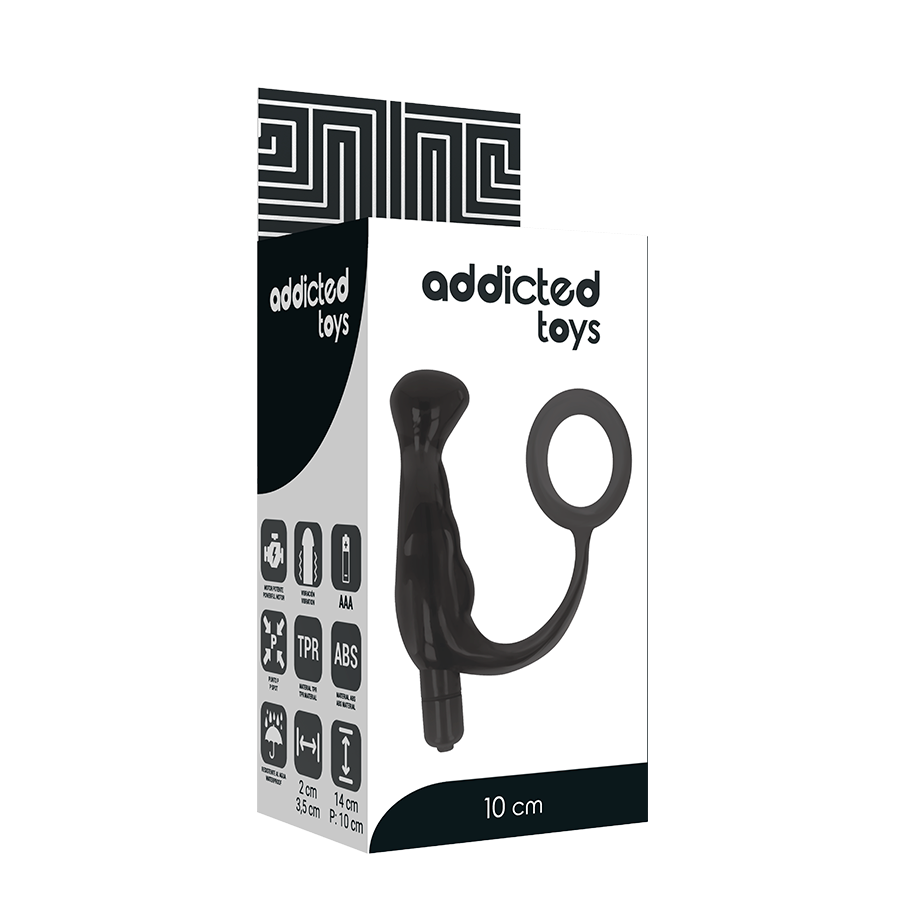 Vibromasseur Prostatique Rechargeable Noir 10cm - Addicted Toys