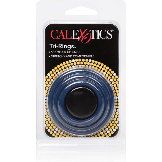 Anneaux Pénis Tri-Anneau Set de 3 Bleu - Calexotics