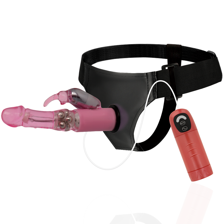 Harness Attraction – Gode Ceinture avec Sextoy Rabbit – 18 cm