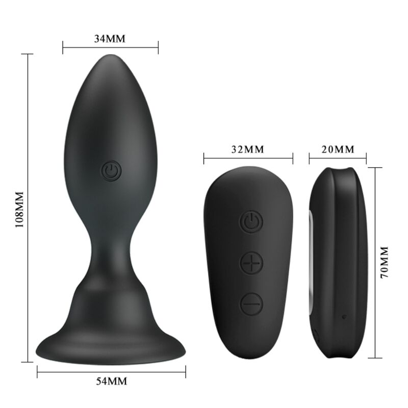 Mr Play - Plug Anal Vibrant avec Télécommande - Noir