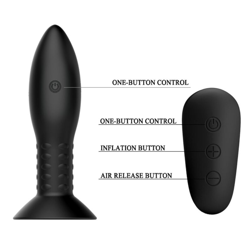 Mr Play - Plug Anal en silicone avec billes rotatives - Noir