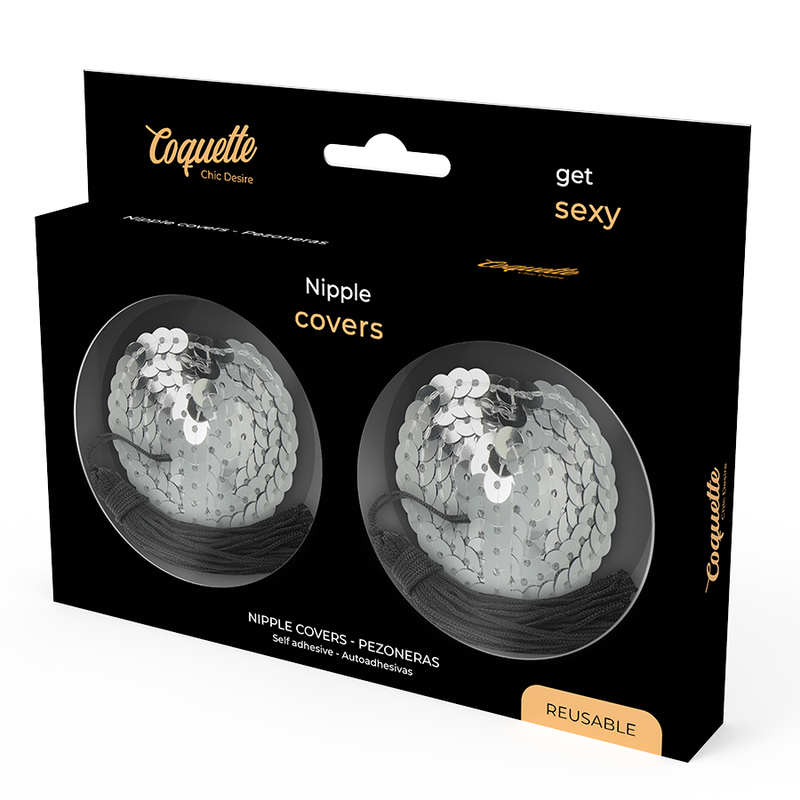 Cache-Tétons Chic Desire Argent à Paillettes - Coquette