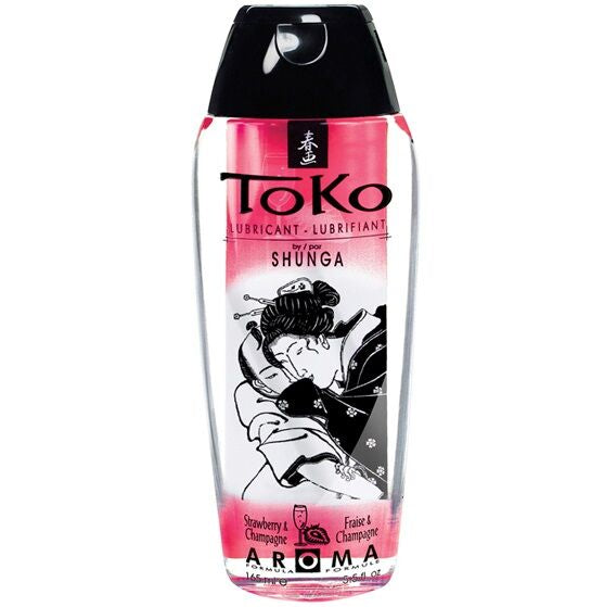 Shunga - Lubrifiant Saveur Vin Mousseux à la Fraise Toko - 165 ml