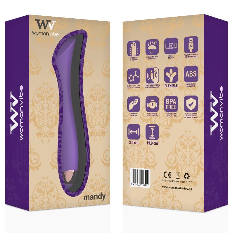 Vibromasseur point K Mandy rechargeable en silicone - Womanvibe - WOMANVIBE