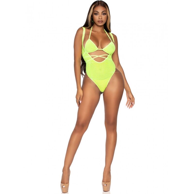 Ensemble Bikini Body Cache-Cœur Maille Strass - Leg Avenue