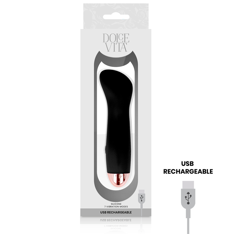 Vibromasseur Dolce Vita Noir Rechargeable - Dolce Vita