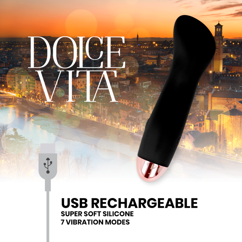 Vibromasseur Dolce Vita Noir Rechargeable - Dolce Vita
