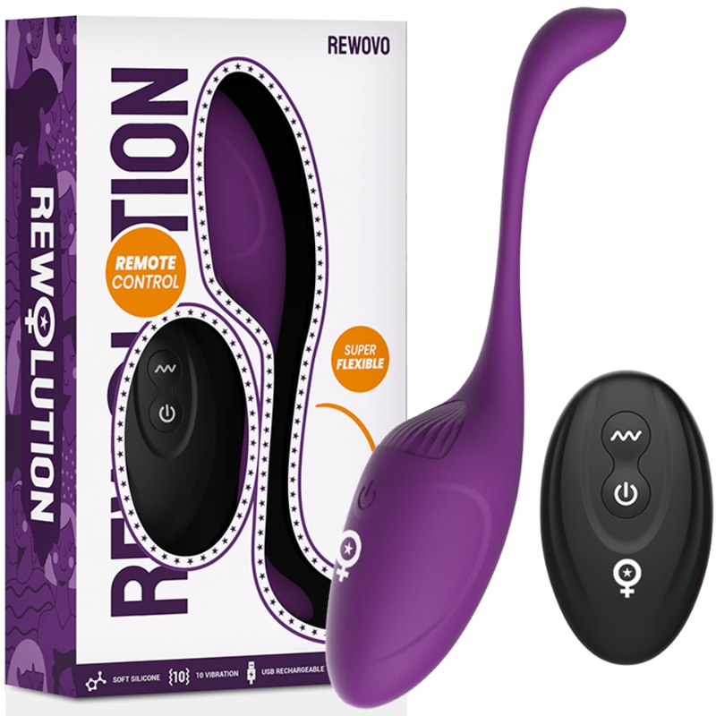 Rewolution – Oeuf Vibrant avec Télécommande Rechargeable – Violet